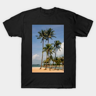 A palm lined beach in the tropics T-Shirt